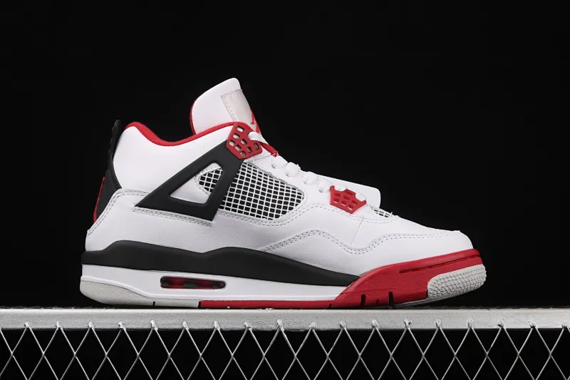 All categories Air Jordan Jordan series basketball shoes Air Jordan 4 new version Air Jordan 4 "Varsity Red" AJ4 Jordan 4 re-engraved first year white black red basketball shoes 308497-110